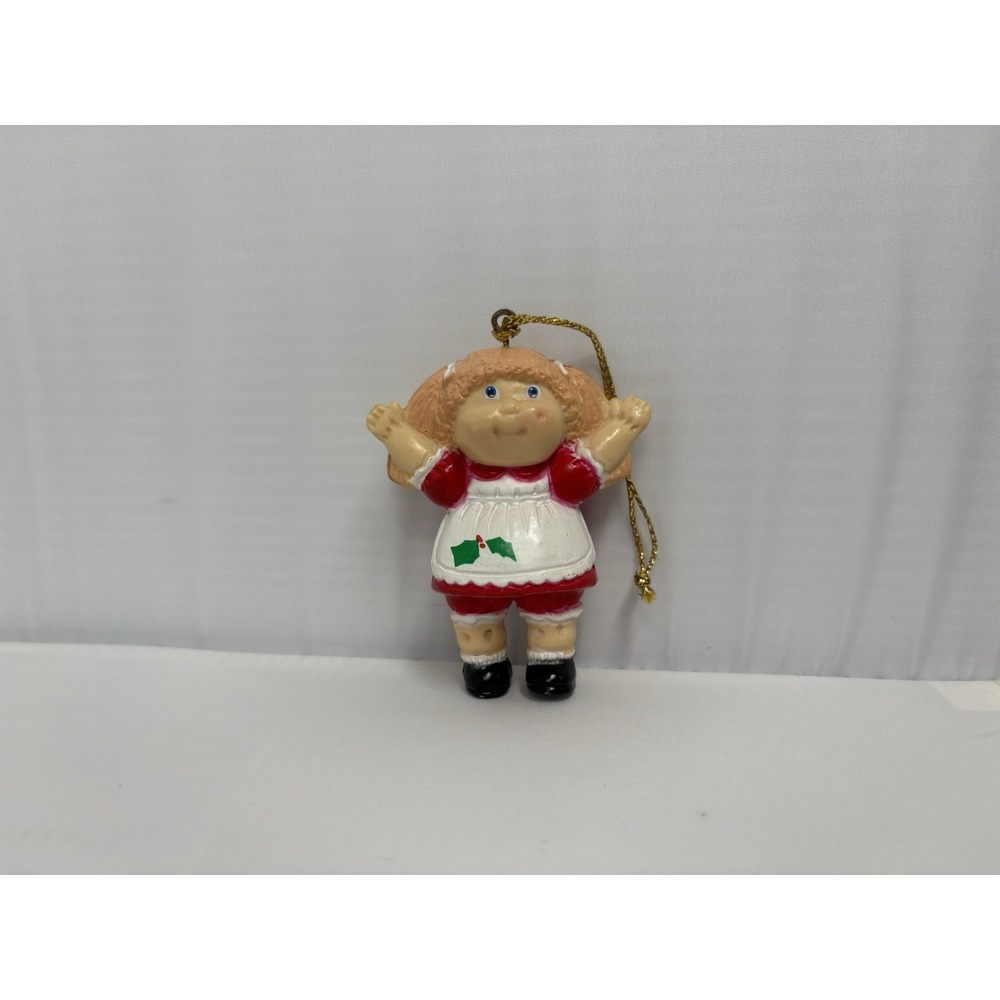 1984 Cabbage Patch Kids 3.5 in Christmas Tree Ornament  Light Brown Hair Red